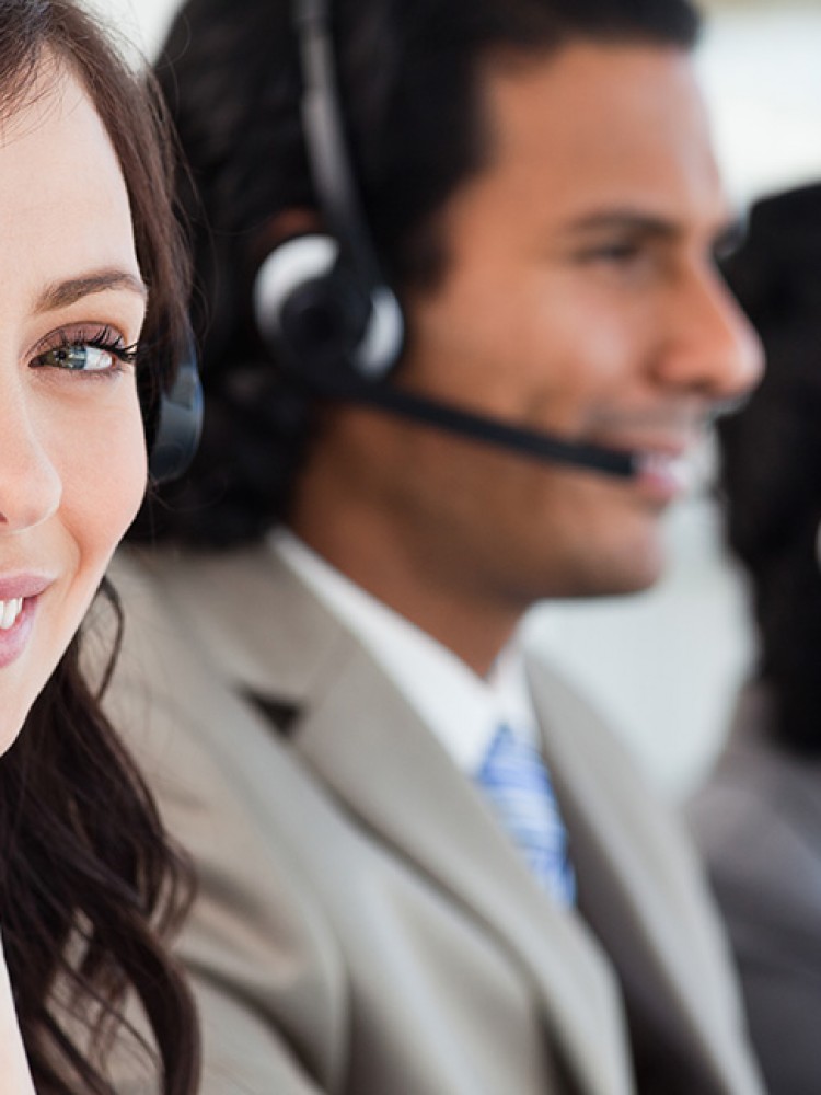 call centre woman smiling